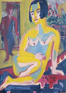 Zittende vrouwelijke naakt. Studie, ca 1921-1923