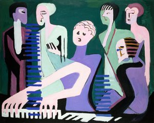 Zanger op piano (pianist)