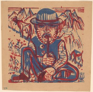 Rokende boer door Ernst Ludwig Kirchner