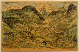 Stafelalp met Tinzenhorn door Ernst Ludwig Kirchner