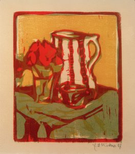 Stilleven met kruik en bloemen door Ernst Ludwig Kirchner
