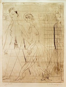 Straatscène door Ernst Ludwig Kirchner