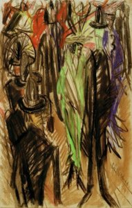 Straatscène met Groene Dame door Ernst Ludwig Kirchner