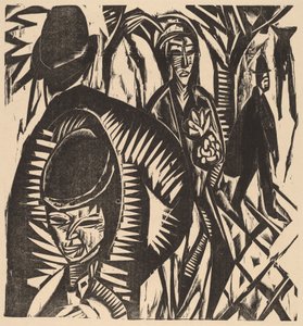 Straatscène na de regen door Ernst Ludwig Kirchner