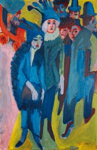 Straatscène, 1913 door Ernst Ludwig Kirchner