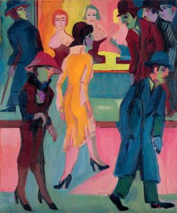 Straatscène bij de kapperszaak, 1926