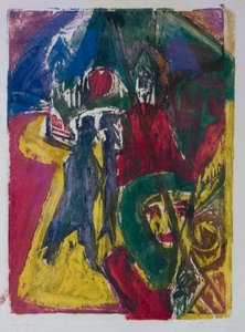 Straat met Cocotte, Berlijn Straatscène, 1915-1916 door Ernst Ludwig Kirchner