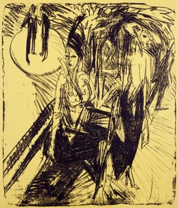 Straatlopers op Kurfürstendamm door Ernst Ludwig Kirchner