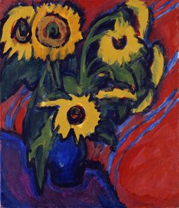 Zonnebloemen door Ernst Ludwig Kirchner