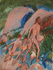 Twee Naakte Figuren in een Landschap, 1913