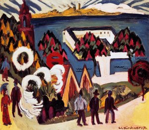Uitzicht op het Bodenmeer bij Kreuzlingen door Ernst Ludwig Kirchner