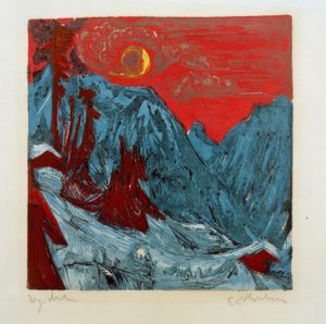 Wintermaanacht door Ernst Ludwig Kirchner