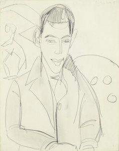 Jonge Dichter (Simon Guttmann), 1911 door Ernst Ludwig Kirchner