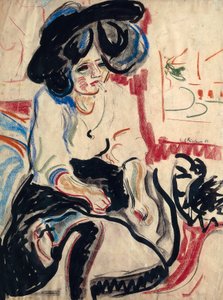 Jonge vrouw met sigaret door Ernst Ludwig Kirchner