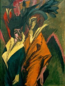 Twee vrouwen op straat door Ernst Ludwig Kirchner
