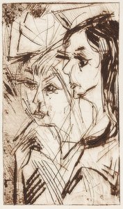 Twee meisjeshoofden. 1919