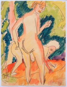 Twee badende meisjes door Ernst Ludwig Kirchner