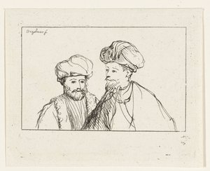 Portret van twee mannen met tulband