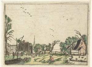 Dorp door Esaias van de Velde