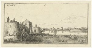 Fort met verdedigingswerken van Tholen aan de Schelde door Esaias van de Velde