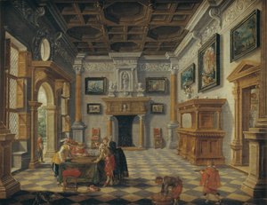 Weelderig Renaissance-interieur met tric-trac spelers