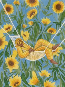 Ontspannen tussen de zonnebloemen door Essa Van Reis