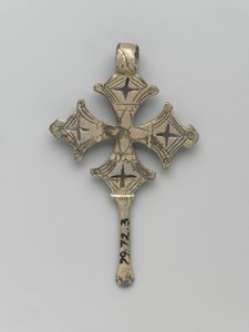 Keerzijde van een hangerkruis, Amhara (zilver)