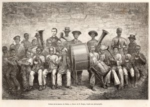 Kinderorkest in Gabon, 1876