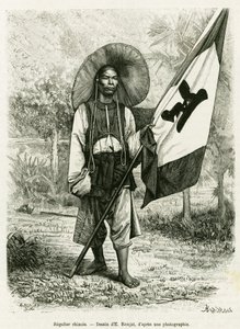 Chinese regel. Gravure door E. Ronjat, naar een foto, ter illustratie van het verhaal 