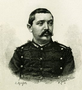 Portret van Kapitein Pietri, van de marine-artillerie, tijdens de expeditie naar Afrika 1879-1882 door Etienne Antoine Eugene Ronjat