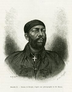Portret van Prins Menelik II van Ethiopië (1844-1913)
