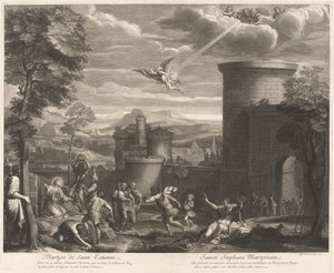Martelaarschap van Sint Sebastiaan door Etienne Baudet, after Annibale Carracci