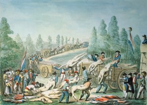 Transport van Lijken tijdens de Revolutie, c.1790 door Etienne Bericourt