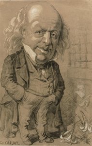 Karikaturaal portret van Pierre-Jean de Beranger door Etienne Carjat