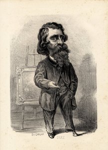 Vliegend blad - Illustratie door Etienne Carjat: Kunst - Schilders, Diaz Narcisse Diaz de la Pena