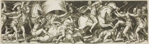 Slag tussen cavaleristen en infanteristen door Etienne Delaune