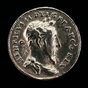 Hendrik II, 1519-1559, koning van Frankrijk 1547 [voorzijde] door Etienne Delaune