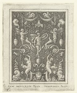 Mars Vlakdecoraties met godenfiguren in een omlijsting van grotesken (latere versie) door Etienne Delaune