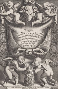 Frontispice uit Collectie van Portretten, 1714-41 door Etienne Desrochers