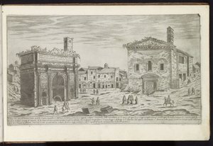 Boog van Septimius Severus te Rome door Etienne Duperac