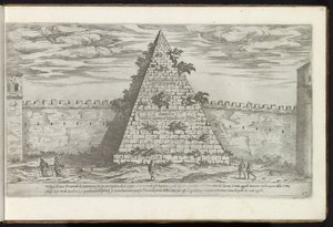 Piramide van Cestius te Rome door Etienne Duperac