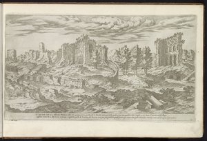 Ruïnes van de Thermen van Trajanus te Rome door Etienne Duperac