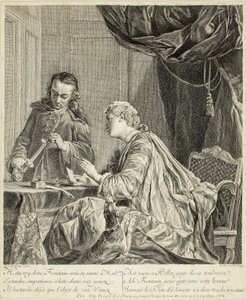 Vrouw die een Brief Verzegelt door Etienne Fessard