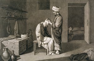 De kapper, 1822 door Etienne Frederic Lignon