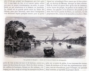 Algemeen overzicht van Bangkok. Tekening door E. Bocourt.