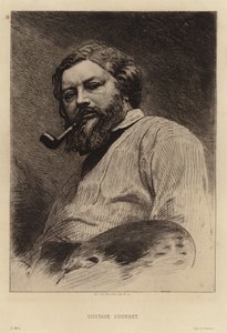 Gustave Courbet, Franse schilder van de Realistische beweging. Ets door Etienne Gabriel Bocourt