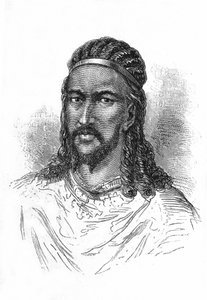 Portret van keizer (ras) Theodoros van Abessinië.