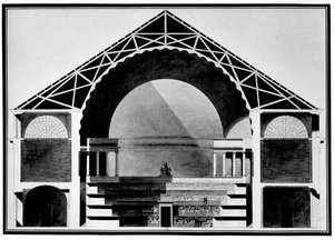 Ontwerp voor de Bibliotheque Royale de France door Etienne Louis Boullee