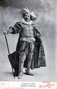 Constant Coquelin alias Coquelin aîné (1841 - 1909) in het kostuum van Cyrano de Bergerac door Etienne Neurdein