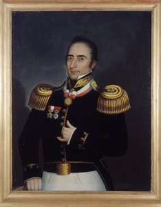 Portret van Andre Hipolito Bouchard, deelnemer aan de Revolutie van Buenos Aires op 25 mei 1810, door Etienne Prosper Berne-Bellecour (1838 - 1910)